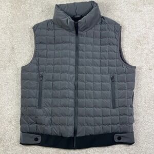 Emporio Armani Mens 3XL Puffer Wind Vest Gray Travel Quilted Packable Hooded